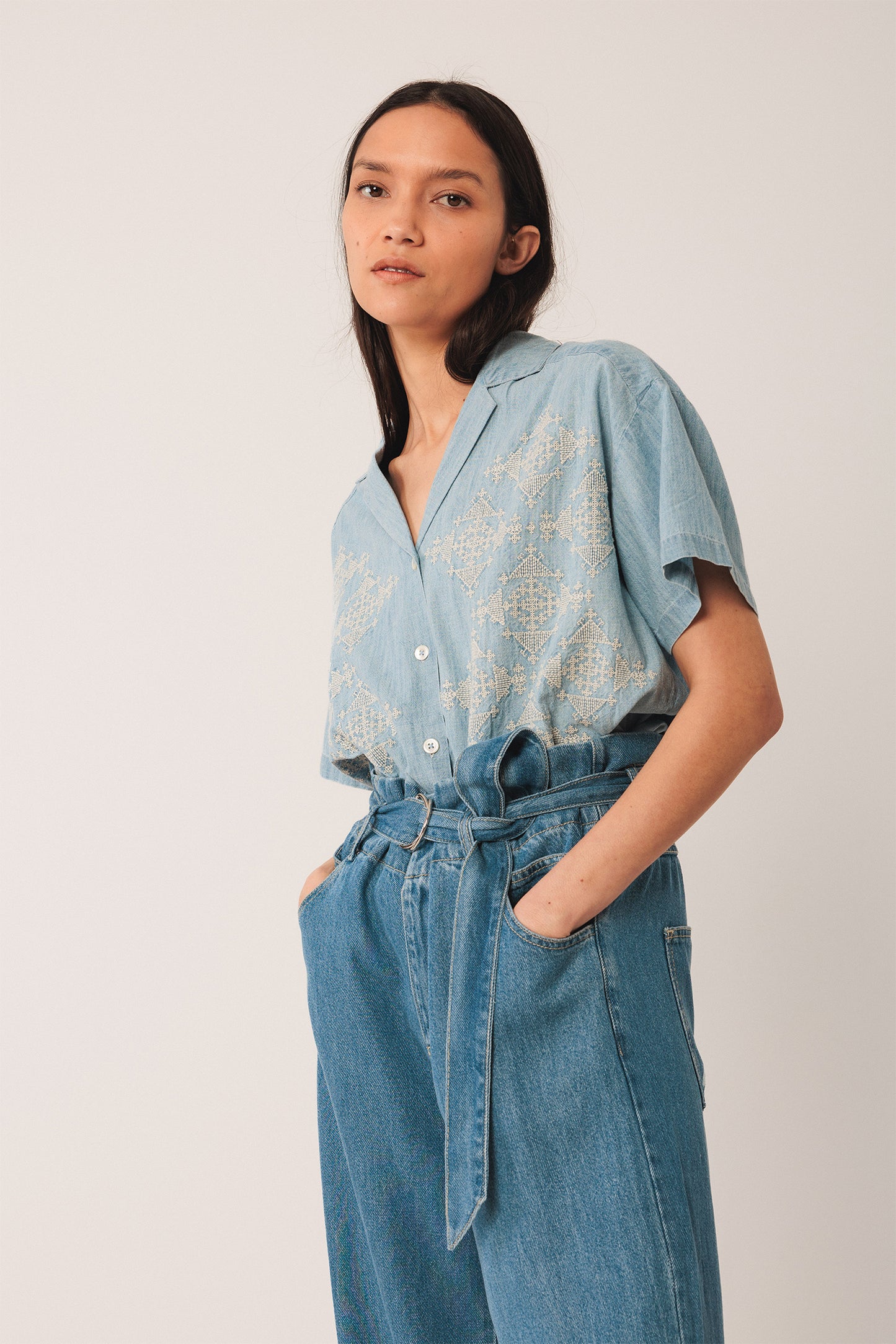 EMBROIDERED DENIM SHIRT