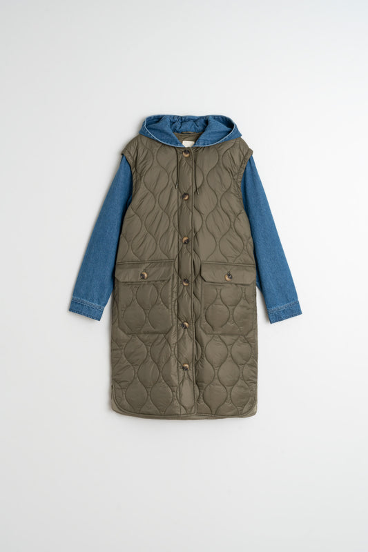 COMBINATION QUILTED COAT 6