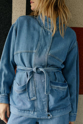 DENIM BELTED JACKET
