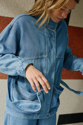 [CL] DENIM BELTED JACKET