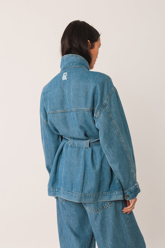 DENIM BELTED JACKET 5