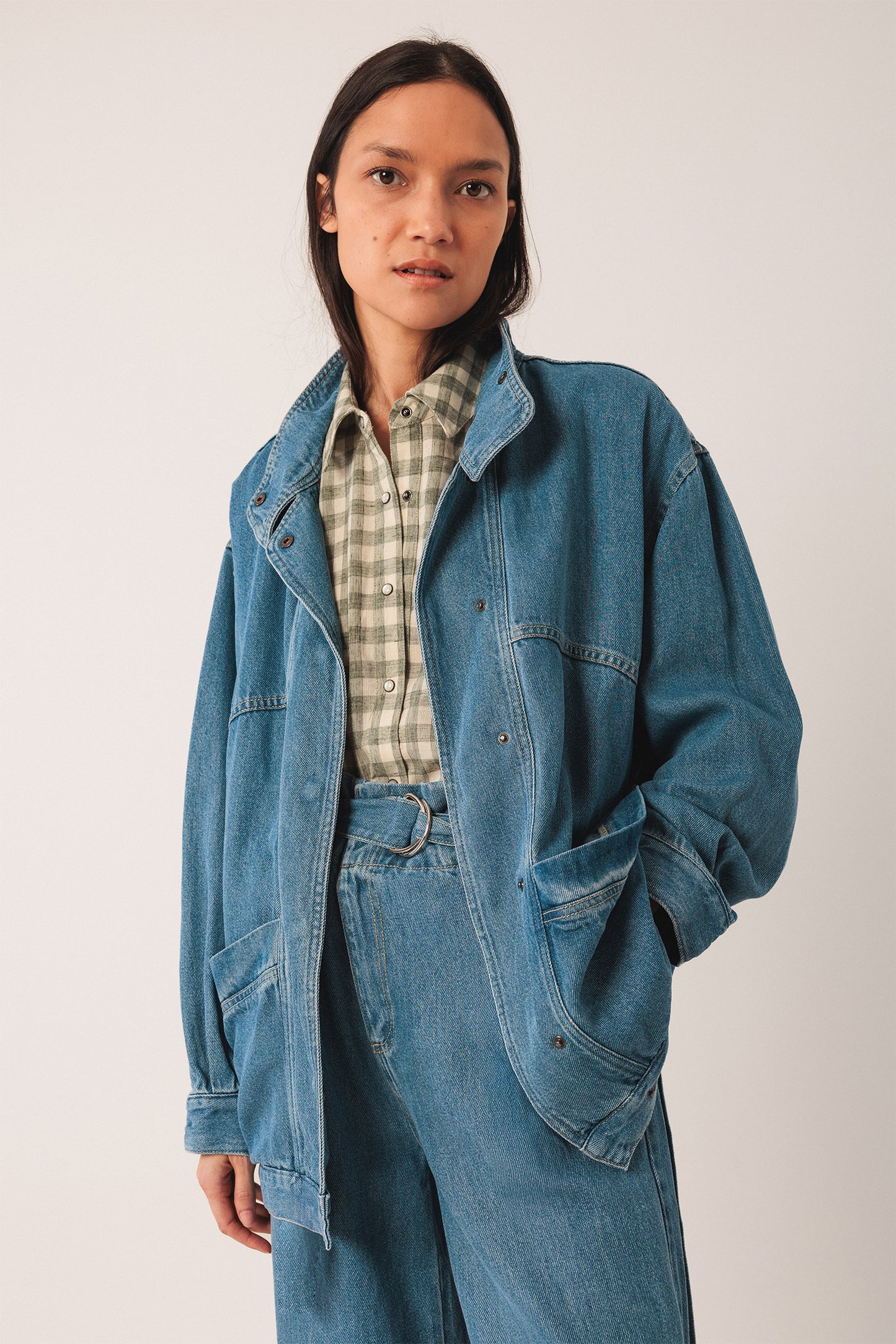 [CL] DENIM BELTED JACKET