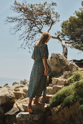 LONG FLORAL PRINT DRESS