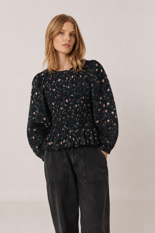 FLORAL PRINT SMOCK BLOUSE 2