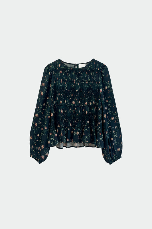 FLORAL PRINT SMOCK BLOUSE 4