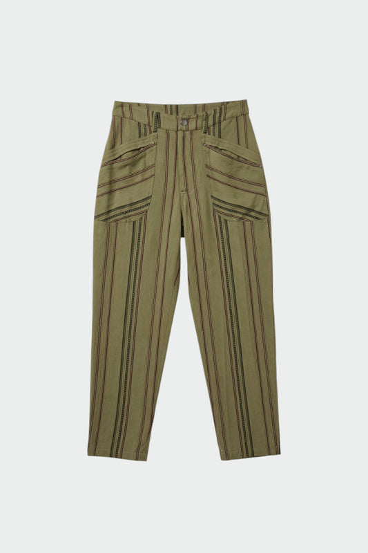 STRIPED CARROT PANTS 5