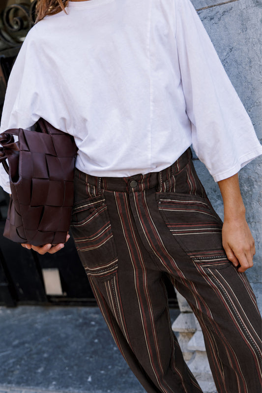 STRIPED CARROT PANTS 2