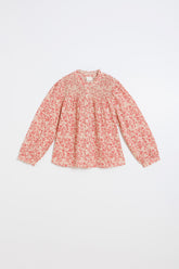 SMOCKED EMBROIDERY SHIRT