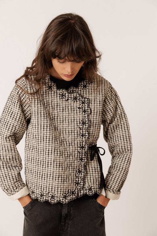 CONTRAST-EMBROIDERY QUILTED JACKET 1