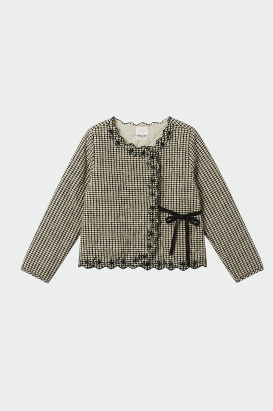 CONTRAST-EMBROIDERY QUILTED JACKET 5