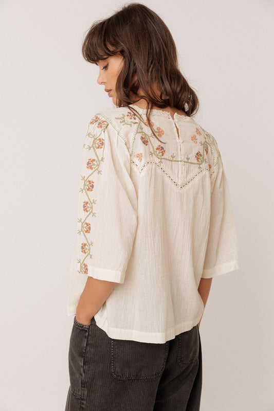 EMBROIDERED-YOKE BLOUSE 3
