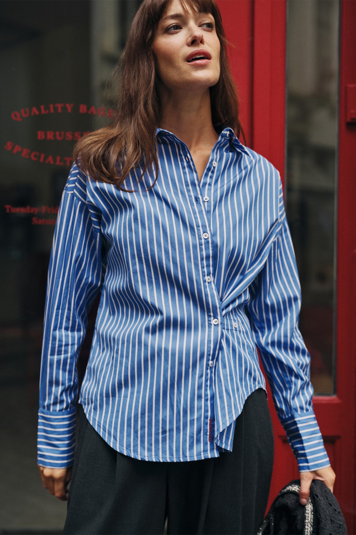 MASCULINE MULTIPOSITION STRIPED SHIRT