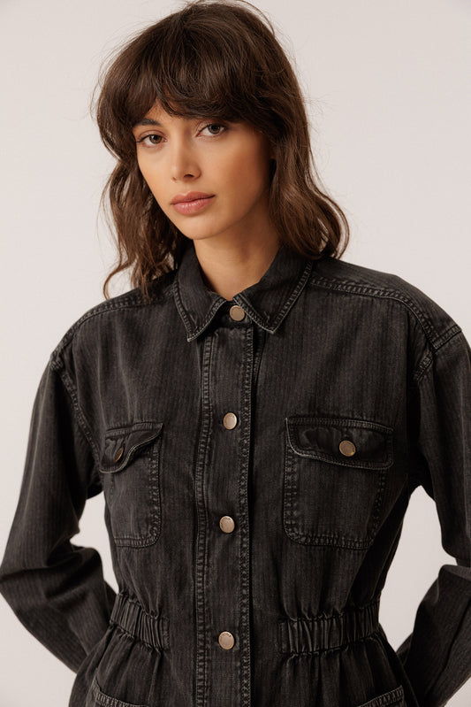 VINTAGE-WASHED HERRINGBONE JACKET 4