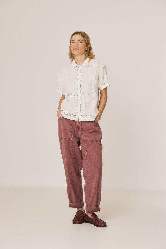 HERRINGBONE CARROT PANTS 1