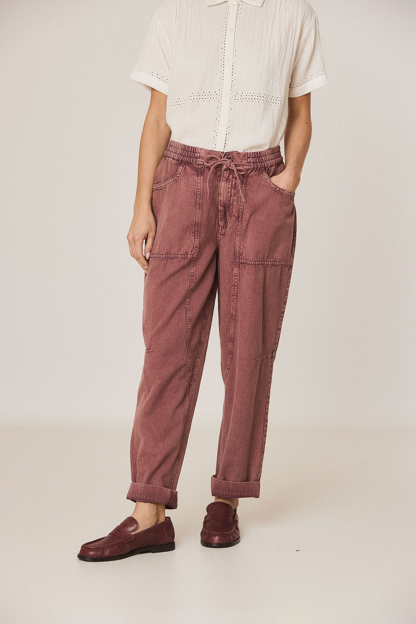 HERRINGBONE CARROT PANTS