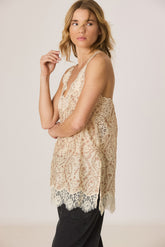 VINTAGE-PRINT LINGERIE TOP