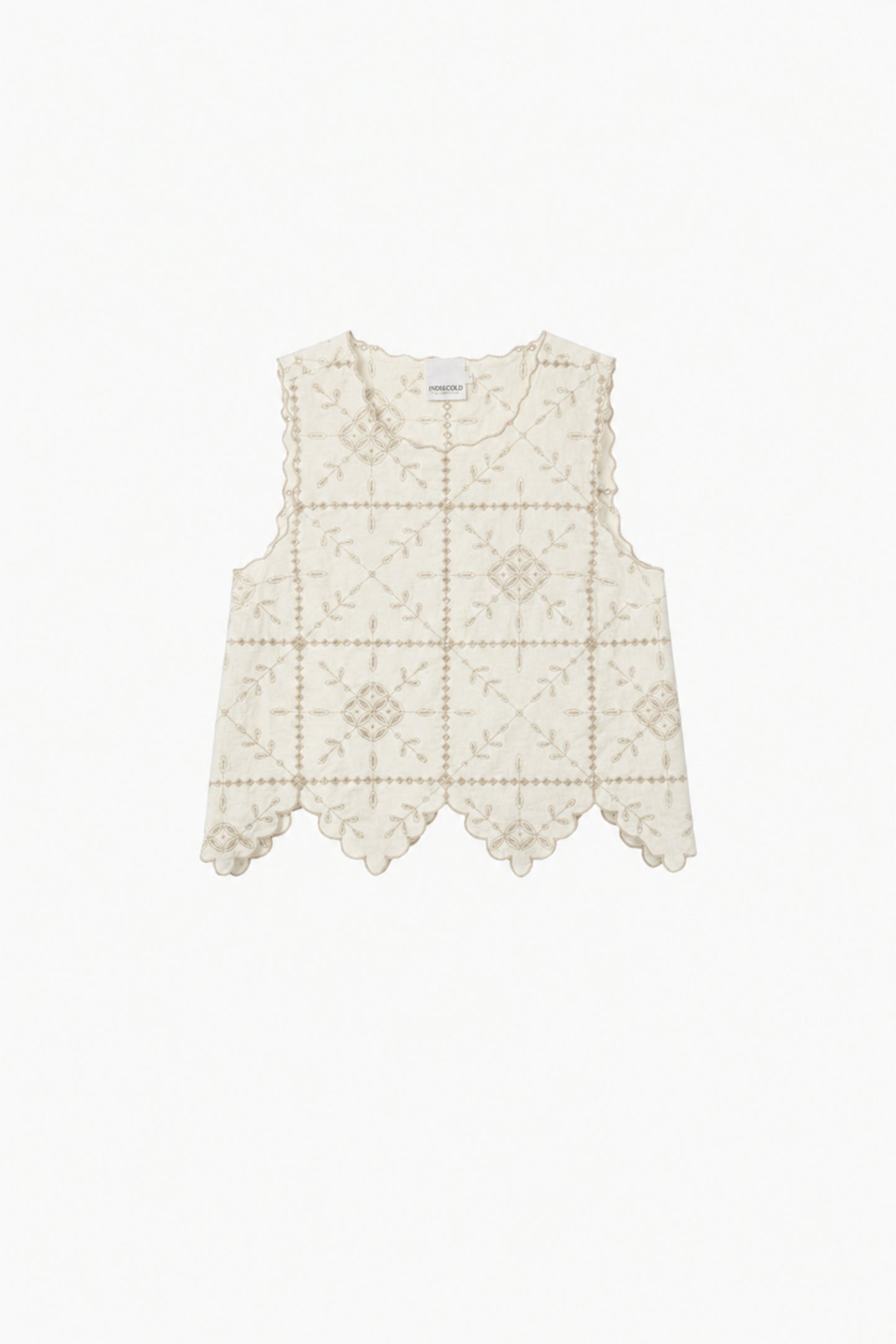 PERFORATED-EMBROIDERY TOP