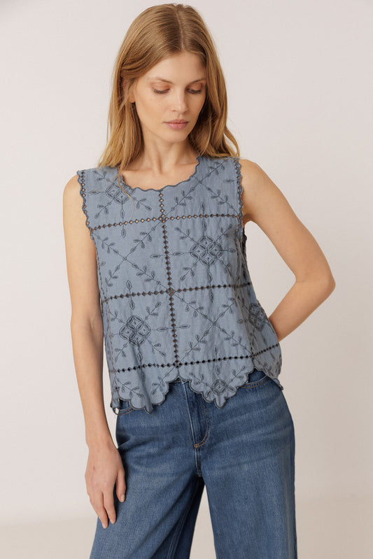 PERFORATED-EMBROIDERY TOP 3