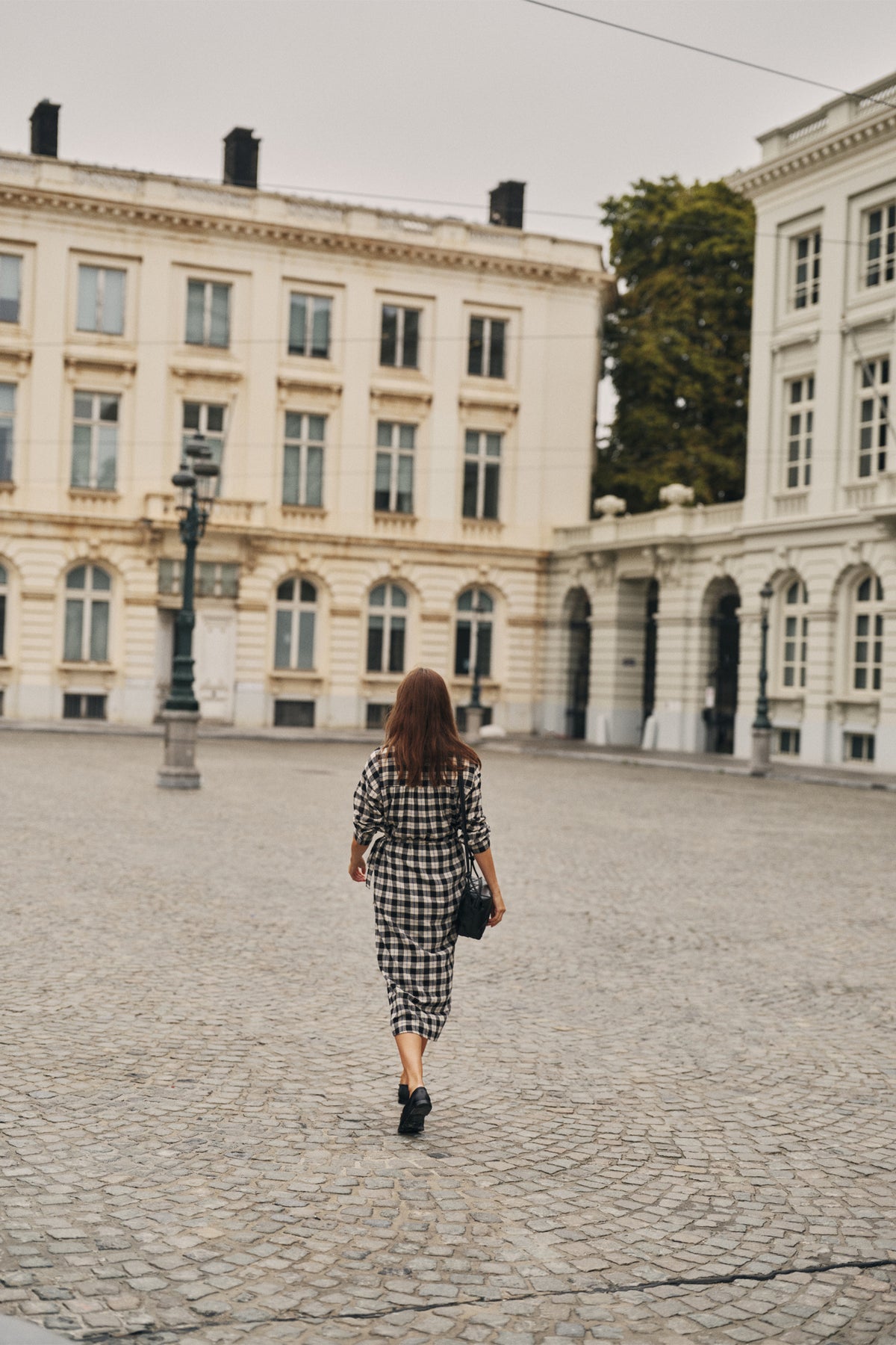 CHECK COTTON GAUZE DRESS
