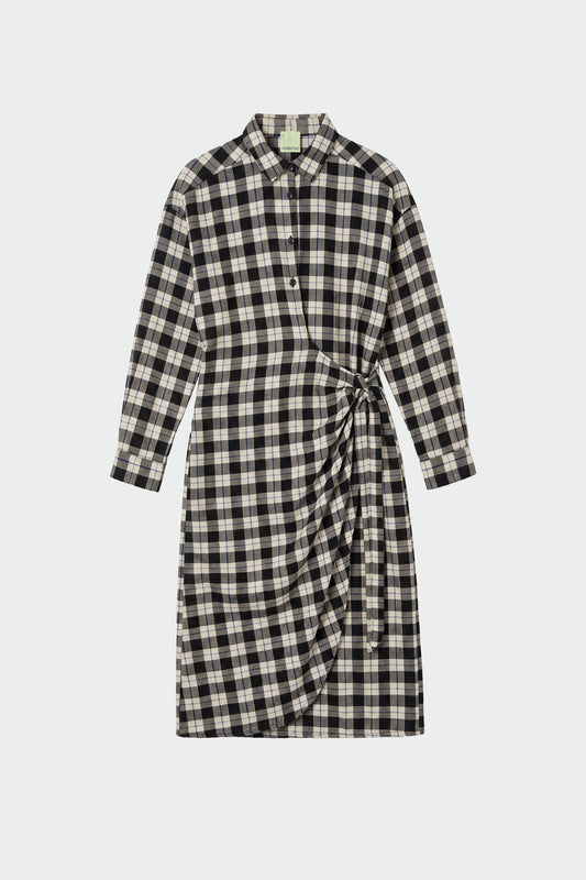 CHECK COTTON GAUZE DRESS 8