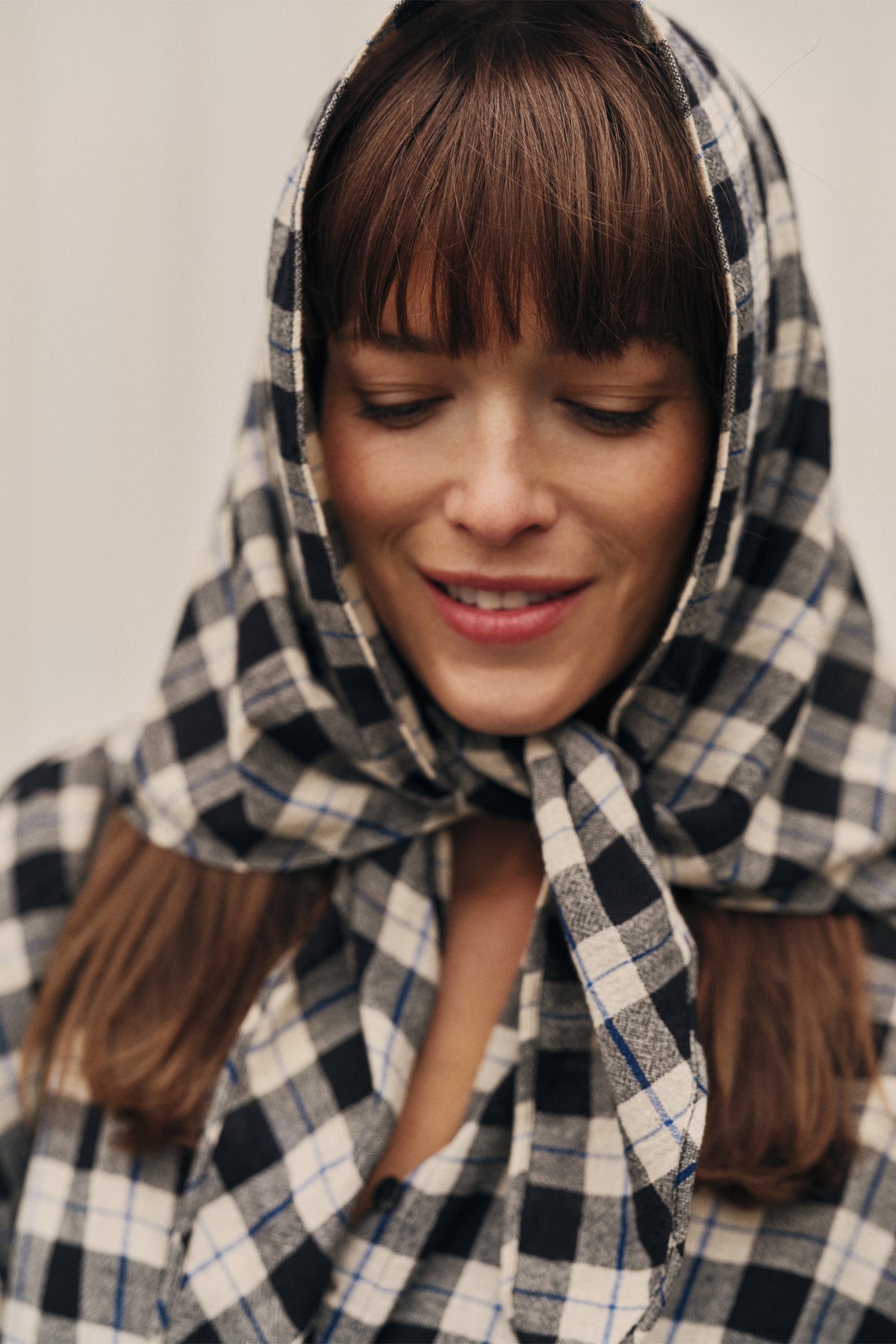 TARTAN CHECK TRIANGULAR SCARF