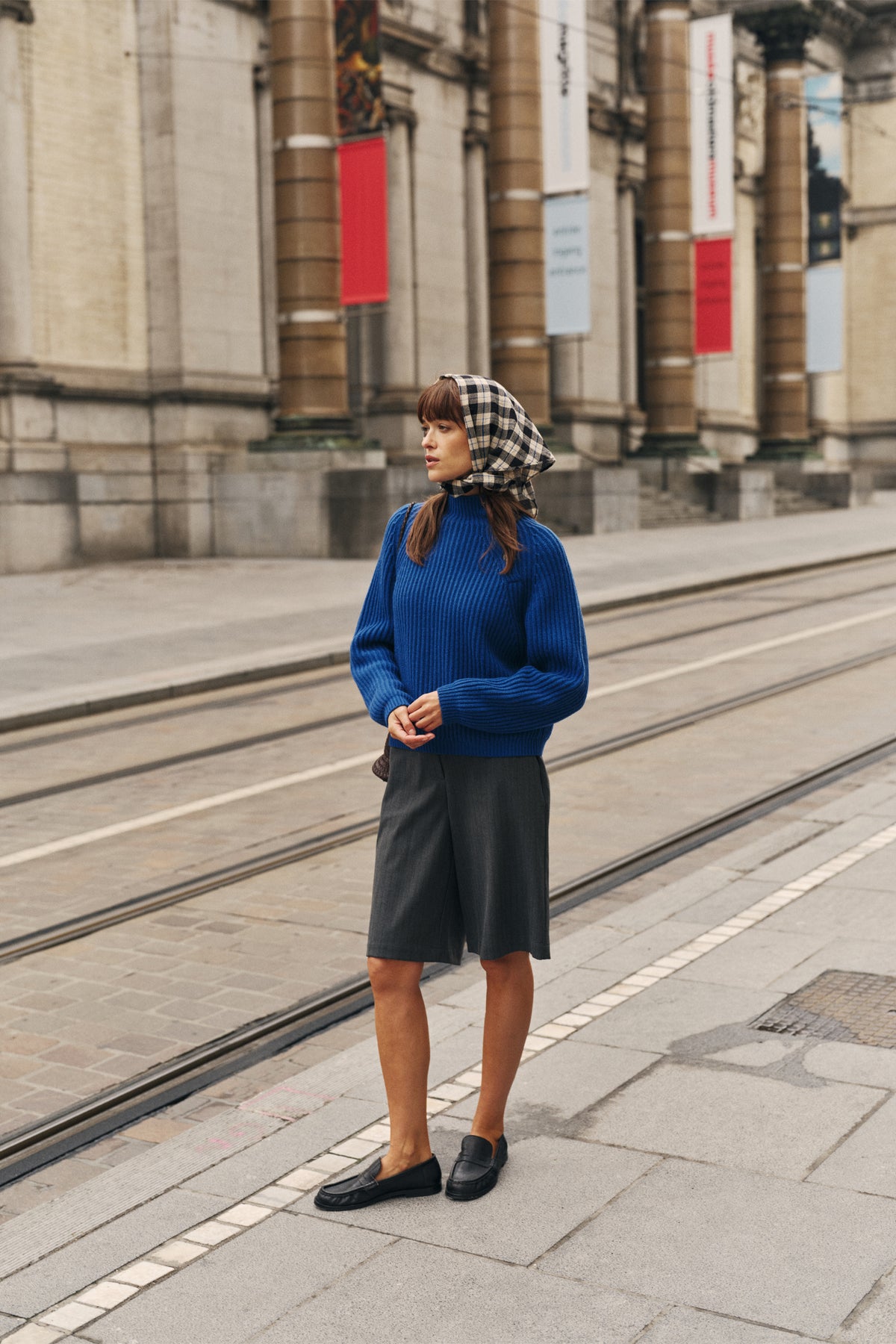 TARTAN CHECK TRIANGULAR SCARF
