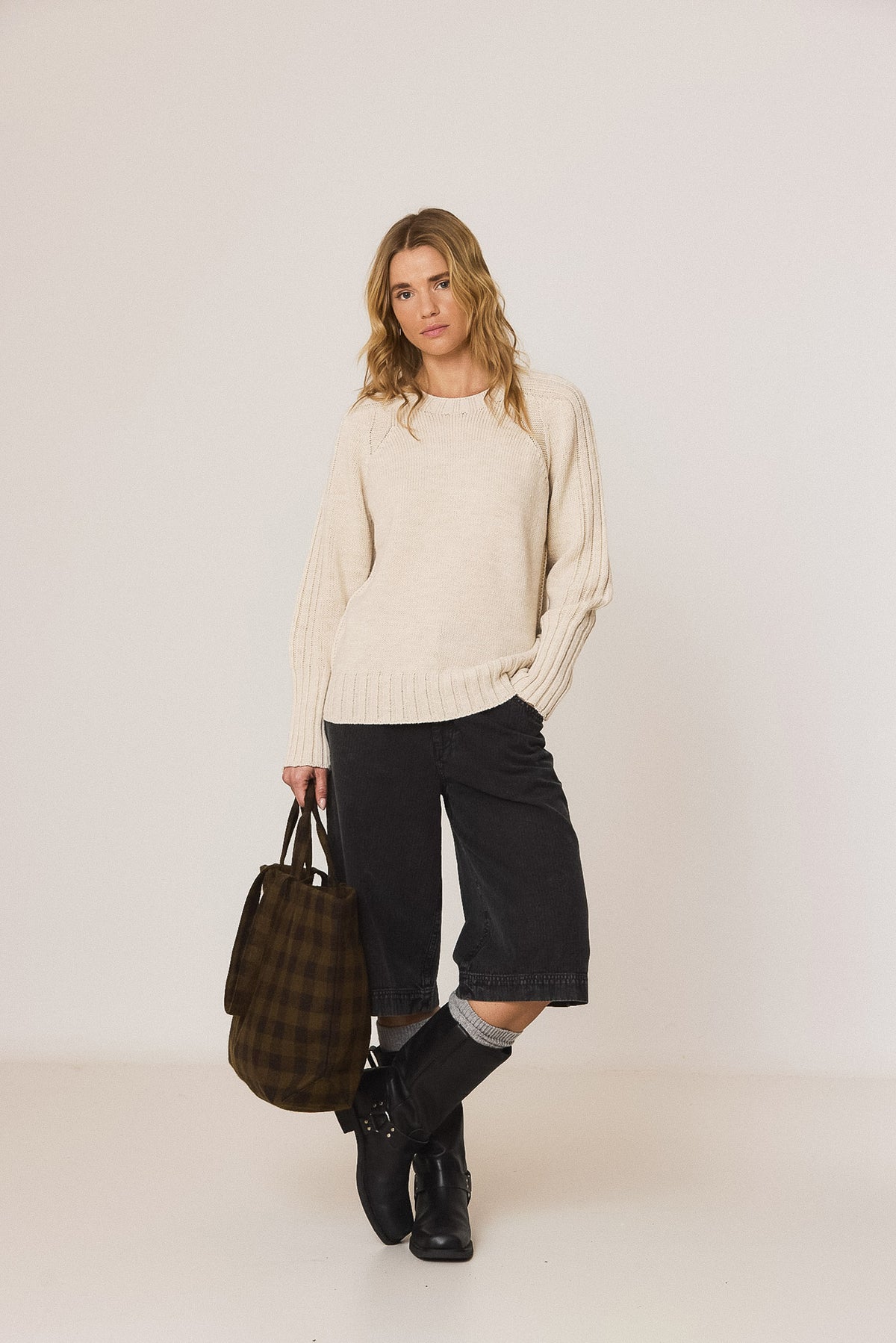 BASIC INVERTED-TEXTURE SWEATER