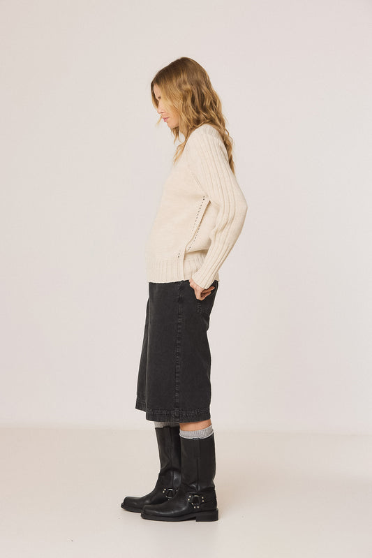 BASIC INVERTED-TEXTURE SWEATER 2