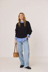BASIC INVERTED-TEXTURE SWEATER
