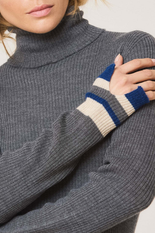 RIBBED SWEATER WITH CONTRAST CUFFS 5
