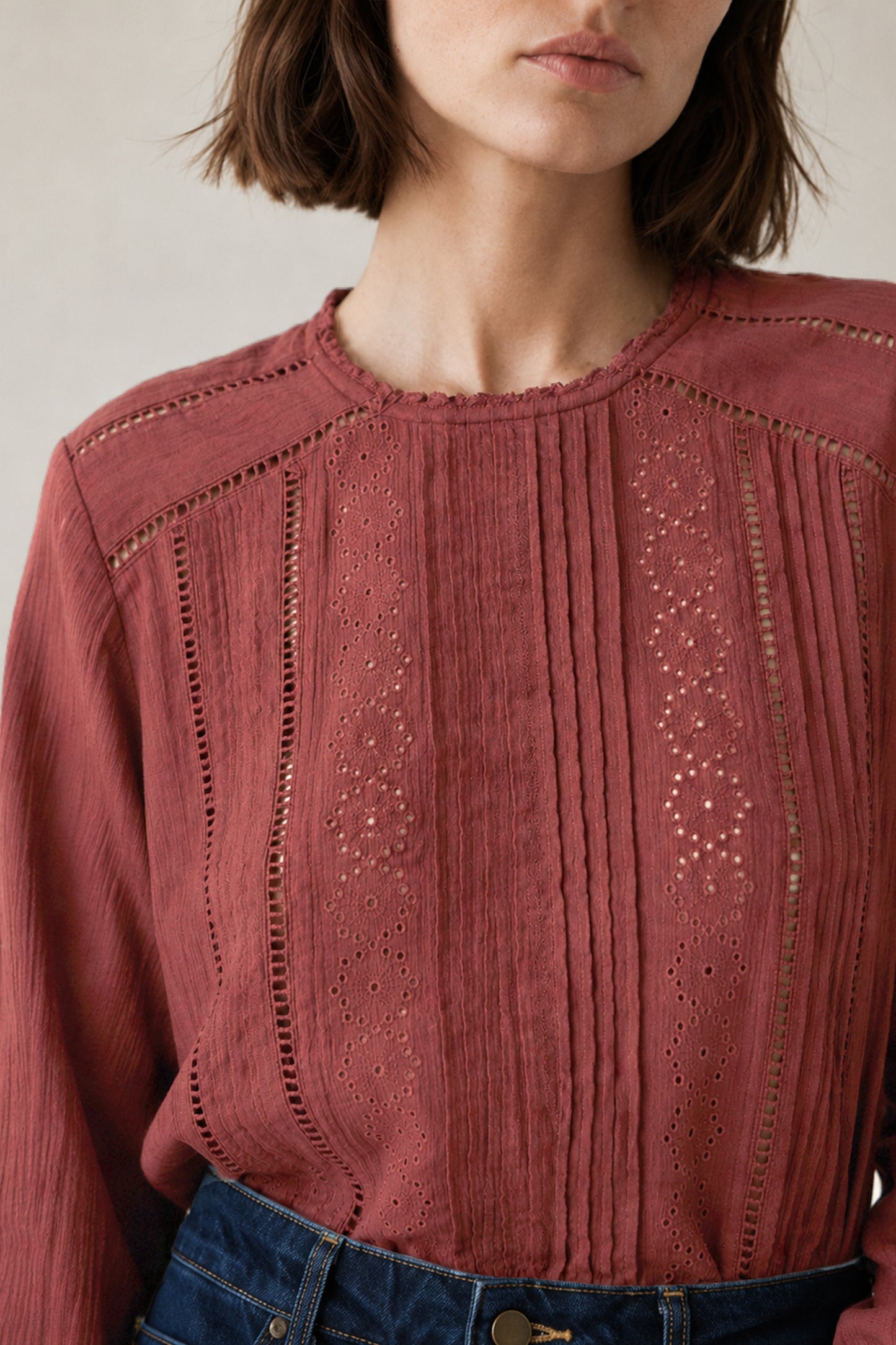 ROMANTIC DOUBLE-GAUZE BLOUSE