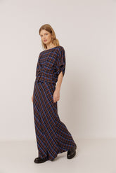 LONG MULTICOLOR CHECKERED SKIRT