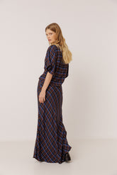 LONG MULTICOLOR CHECKERED SKIRT