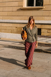 LONG MULTICOLOR CHECKERED SKIRT