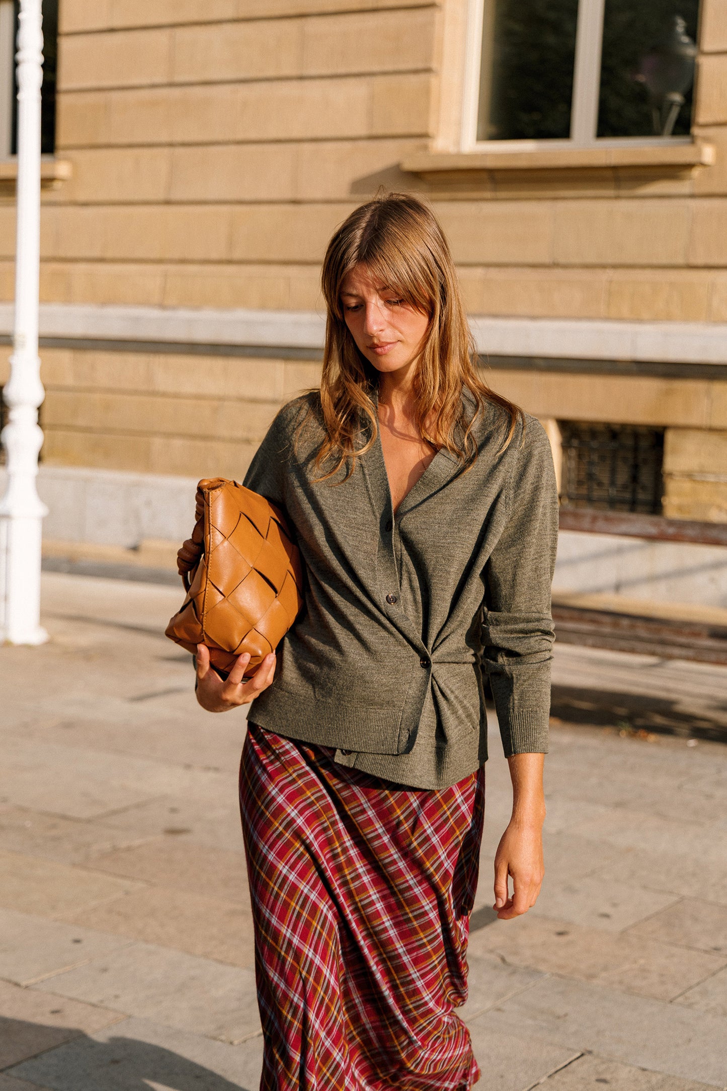 LONG MULTICOLOR CHECKERED SKIRT