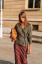 LONG MULTICOLOR CHECKERED SKIRT
