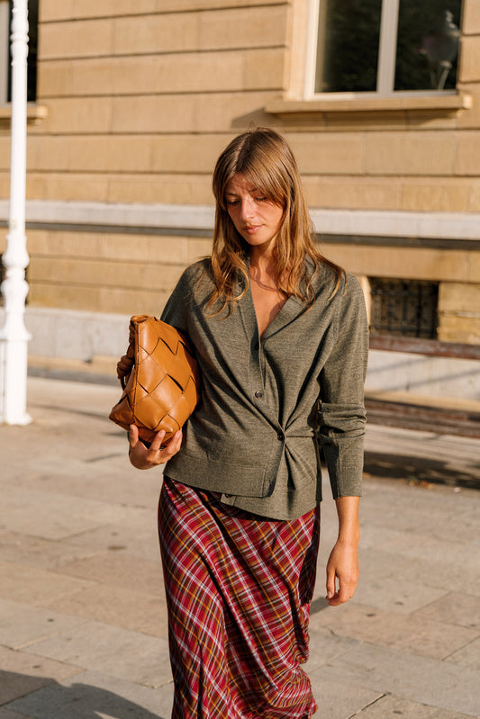 LONG MULTICOLOR CHECKERED SKIRT 3
