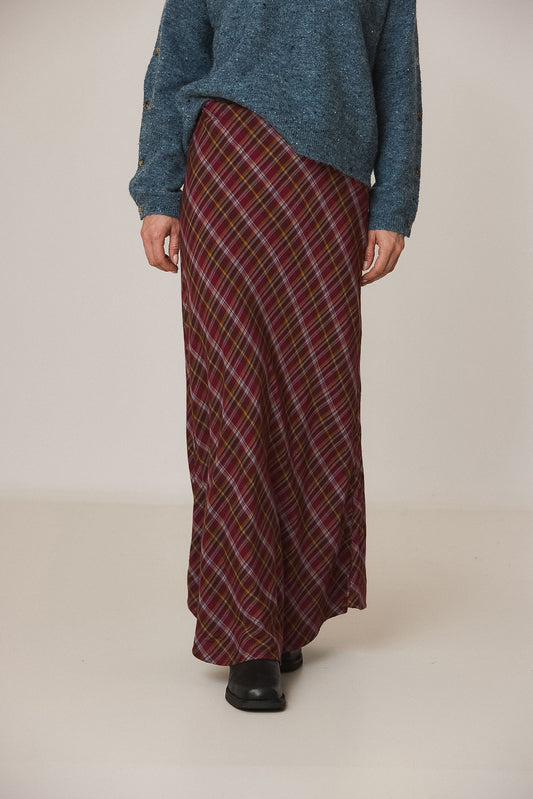 LONG MULTICOLOR CHECKERED SKIRT 4