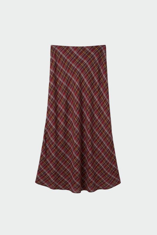 LONG MULTICOLOR CHECKERED SKIRT 5