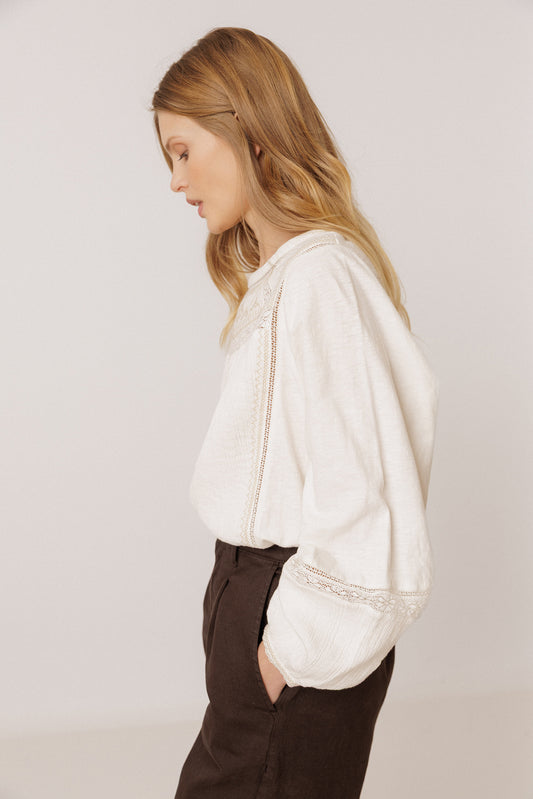 COMBINATION BLOUSE WITH CONTRAST EMBROIDERY 3
