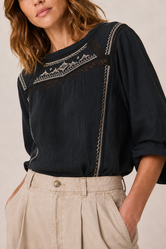 COMBINATION BLOUSE WITH CONTRAST EMBROIDERY 2