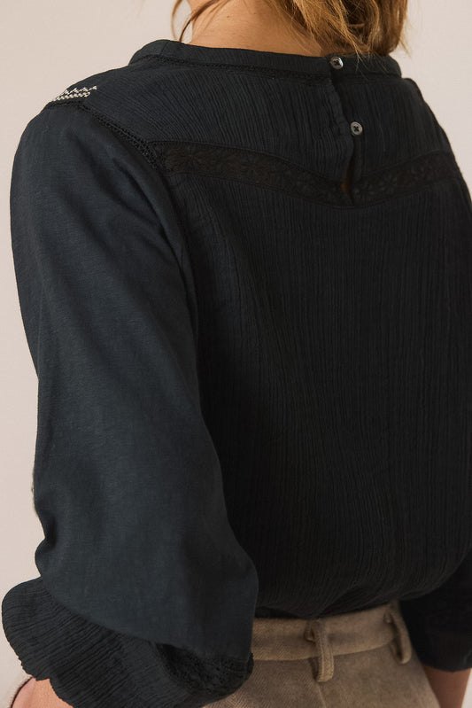 COMBINATION BLOUSE WITH CONTRAST EMBROIDERY 4