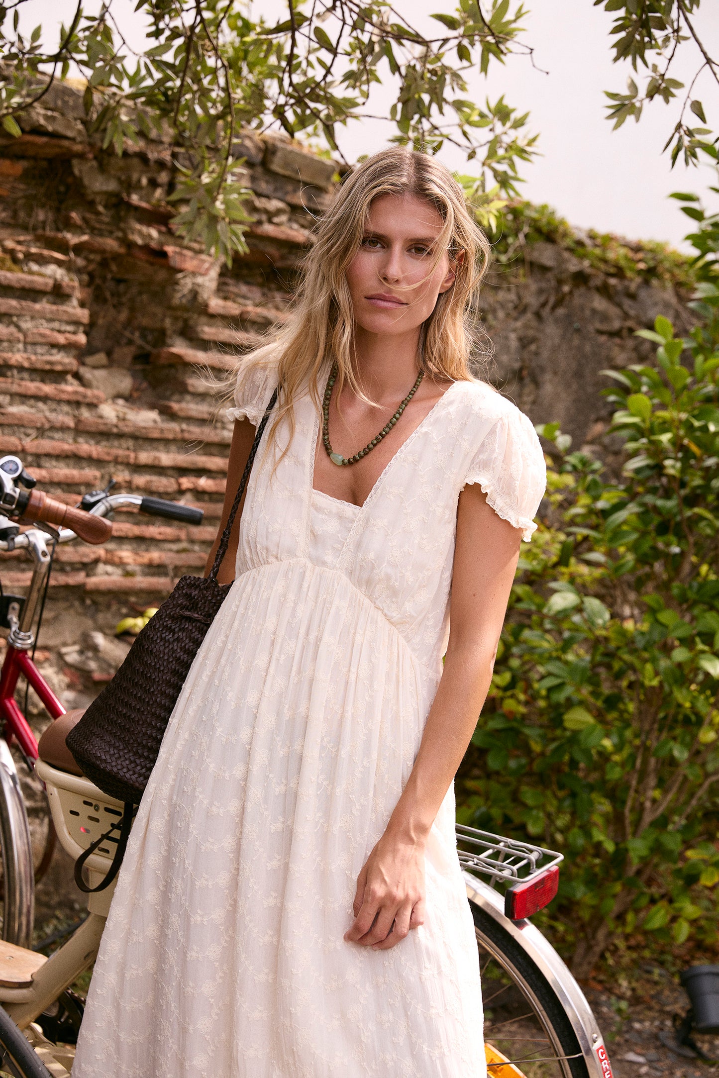 EMBROIDERED MIDI DRESS