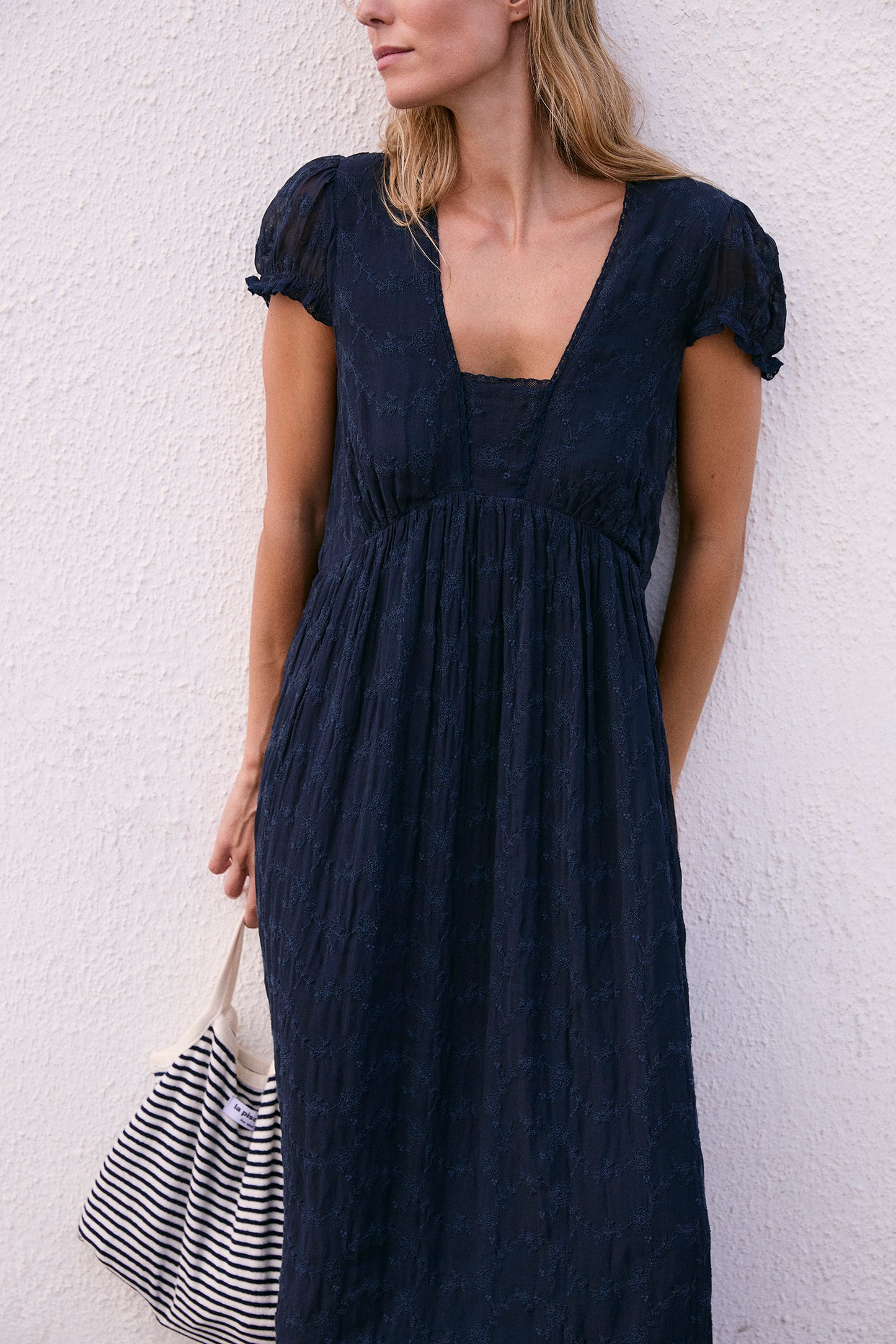 EMBROIDERED MIDI DRESS