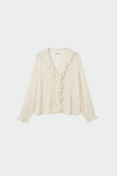EMBROIDERED ROMANTIC RUFFLE SHIRT