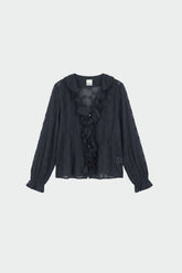 EMBROIDERED ROMANTIC RUFFLE SHIRT