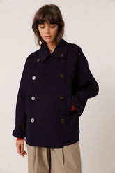 DOUBLE-BREASTED WOOL COAT