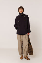 DOUBLE-BREASTED WOOL COAT