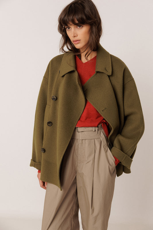 DOUBLE-BREASTED WOOL COAT 1