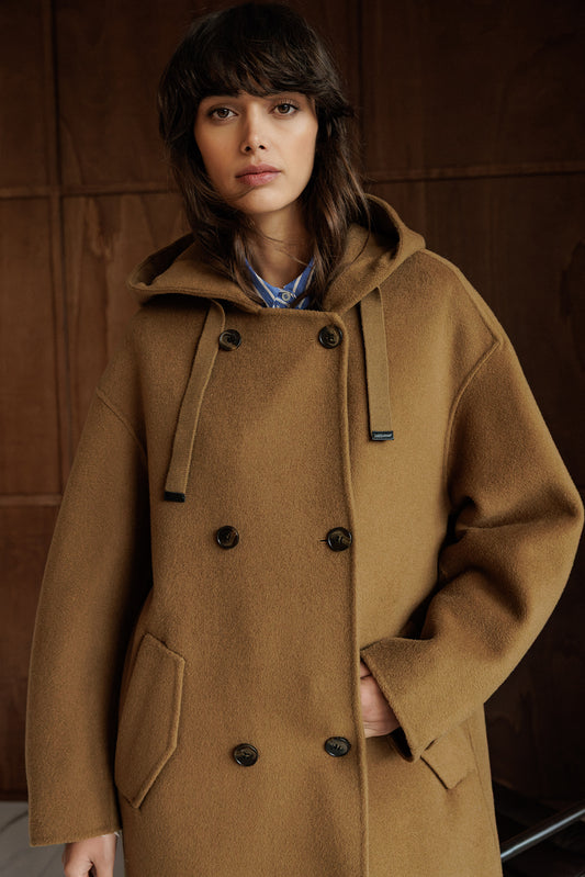 WOOL MAXI COAT WITH HOOD 5